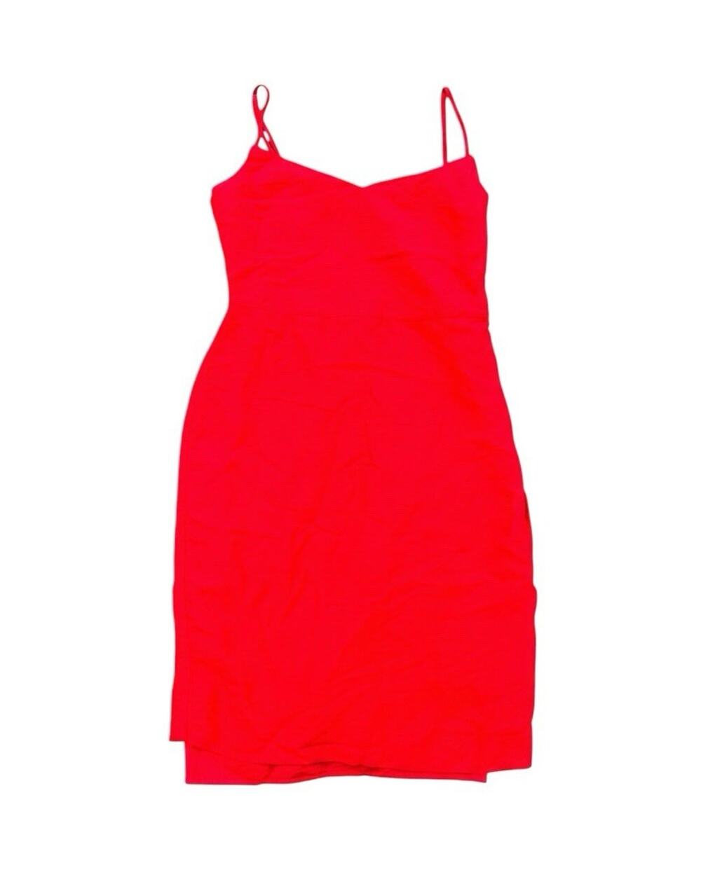 Abercrombie & Fitch Red Solid V-Neck Strappy Sleeveless Sheath Short Dress 2 J06